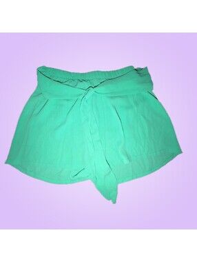 Tyche Girls Size 8 Mint Green Paperbag Waist Shorts with Tie Bow